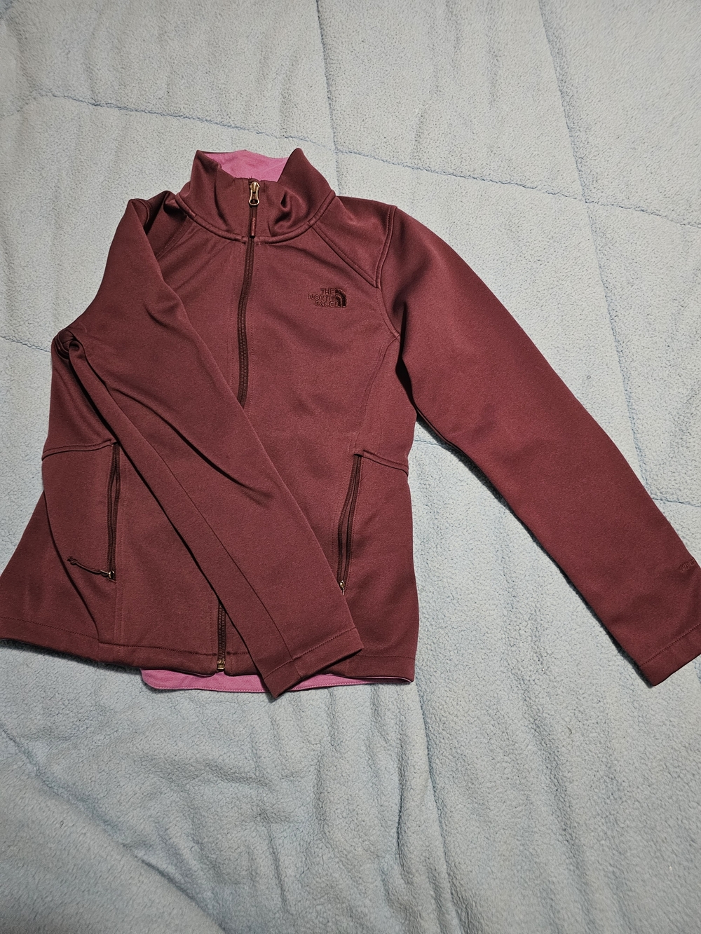 The North Face Burgundy Full-Zip Softshell Jacket
